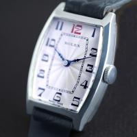 Rolex Silver Tonneau Wristwatch 