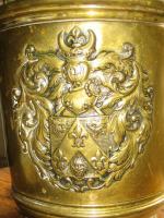 A 19th century brass repousse wine cooler