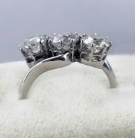 Platinum Diamond 3 Stone Art Deco Ring circa 1920