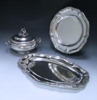 A pair of Antique Silver French Meat Dishes