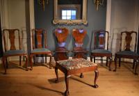 A large George II cherry wood stool