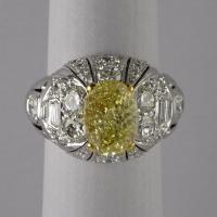18ct Fancy Yellow Diamond Vintage Bombe Ring c1960