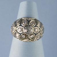 18ct Diamond Vintage Bombe Ring c1950