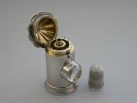 Victorian Novelty Silver Policeman's Bullseye Lantern Vinaigrette / Sewing Etui