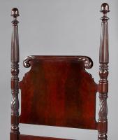 A pair of 19th century, mahogany, ‘antiquarian’, half-tester beds