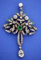 Emerald & Diamond Belle Epoch Pendant c1900