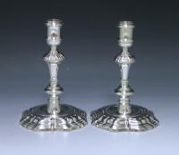 Georgian silver candlesticks Charles Martin 1740