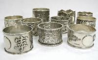Selection of Chinese Silver Napkin Rings