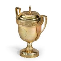 A monumental Regency silver-gilt presentation cup and cover by Peter and William Bateman