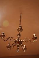 An 18th Century brass five light chandelier 