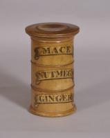S/3615 Antique Treen 19th Century Beech Spice Tower