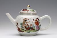 A Chinese Porcelain Part Tea Service Decorated in London by Jefferyes Hammet O’Neale with Scenes from the Commedia Dell’Arte