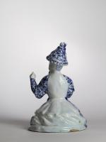 A Berlin Blue and White Faience Figure of a Chinaman, Gerhard Wolbeer’s Factory