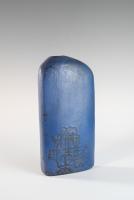 lapis blue asymmetric slab vase by Marcello Fantoni