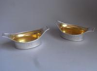 A rare pair of George III "Double Duty" Salt Cellars made in Sheffield in 1797 by Thomas Watson & Company
