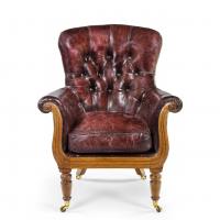 A William IV shaped mahogany library chair