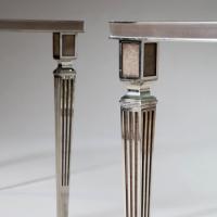 A Fine Pair of Silver Plated Side Tables after Maison Jansen