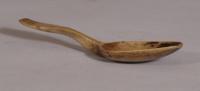 S/3650 Antique Treen 19th Century Sycamore Dolphin Spoon