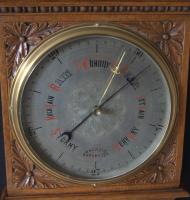 19th Century oak-cased Aneroid Barometer