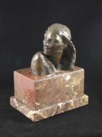 Modernist English Bronze bust of a woman