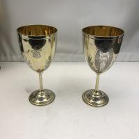 19th century Silver and Gilt Ewer with matching Goblets