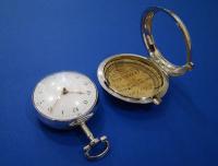 18th Century Silver Pair Cased Verge Fusee Pocket Watch