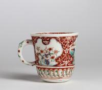 A London decorated Chinese blanc de chine Capuchin cup