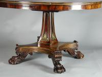 Regency brass inlaid rosewood circular table circa 1810