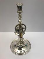 Silver plated bar bell and candlestick holder