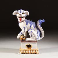 A Fine Pair of French Pottery Dogs of Fo