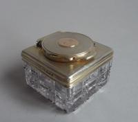 A Fine William IV Silver Mounted Travelling Inkwell Made in London in 1833 by Archibald Douglas