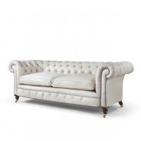 Victorian two-seat mahogany Chesterfield sofa