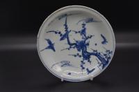 Tianqi period blue and white sparrow dish