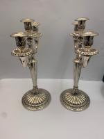 20th Century Pair of Silver Candelabra Made in Italy