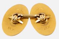 Tiffany & Co. Antique Cufflinks in 18 Karat Gold with central Diamond, American circa 1895