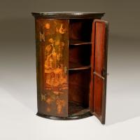 An 18th Century Green Lacquer Corner Cupboard