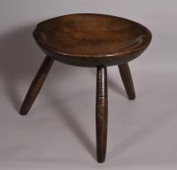 S/3714 Antique 19th Century Ash Dish Top Circular Stool