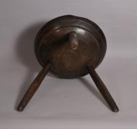 S/3714 Antique 19th Century Ash Dish Top Circular Stool