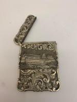 Antique Silver card case depicting Crystal Palace London