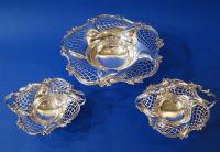 Edwardian Silver Pierced Comport With A Pair of Sweetmeat Baskets