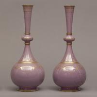 An Exceptionally Rare and Historically Important Pair of Sèvres Porcelain Presentation Vases, designed by Albert-Ernest Carrier-Belleuse