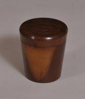 S/3744 Antique Treen 19th Century Glass Tumbler in a Cedar Wood Case