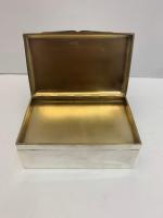 Silver Rectangular Stacking Boxes with Top Hinged Compartment