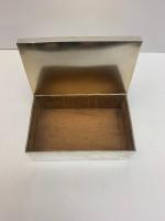 Silver Rectangular Stacking Boxes with Top Hinged Compartment