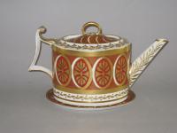 18th Century Derby porcelain teapot and stand