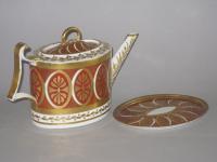 18th Century Derby porcelain teapot and stand