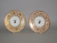 Pair Flight Barr & Barr Worcester dessert plates, circa 1810-13