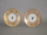 Pair Flight Barr & Barr Worcester dessert plates, circa 1810-13