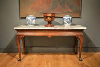 18th Century mahogany cabriole leg marble top side table