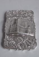 A very rare Castle Top Card Case, York Minster, made in Birmingham in 1843 by Nathaniel Mills